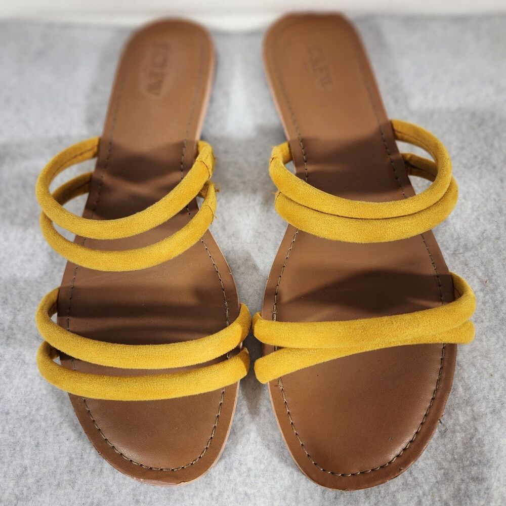 J.Crew Womens Factory Seaside Slide Sandals Size 8 Yellow